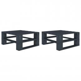 Grey Wood Garden Pallet Tables 2 Pcs