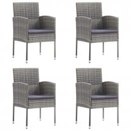 Garden Chairs 4 Pcs Poly Rattan Anthracite
