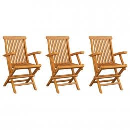 Garden Chairs 3 Pcs Solid Teak Wood