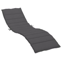 Sun Lounger Cushion Anthracite 200x70x3cm Fabric