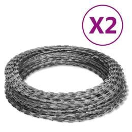Nato Razor Wires Helical Wire Rolls 2 Pcs Galvanised Steel 60 M
