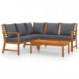 4 Piece Garden Lounge Set With Cushion Solid Acacia Wood