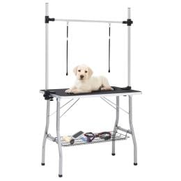 Dog Grooming Adjustable Table With 2 Loops And Basket