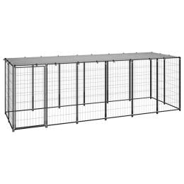 Dog Kennel Black 330x110x110 Cm Steel