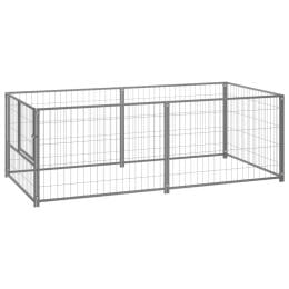 Dog Kennel Silver 200x100x70 Cm Steel