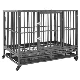 Dog Cage With Wheels Steel 92x62x76 Cm