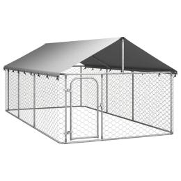 Outdoor Dog Kennel With Roof 400x200x150cm