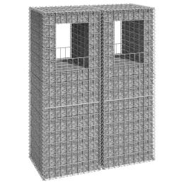Gabion Basket Posts 2 Pcs 50x50x140cm Iron