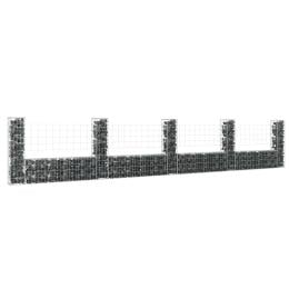 U-shape Gabion Basket With 5 Posts Iron 500x20x100 Cm