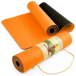 Powertrain Eco Friendly TPE Yoga Exercise Mat - Orange