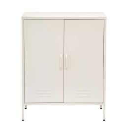 Sweet Metal Locker Storage Shelf Organizer Cabinet Sideboard White