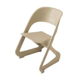 Set of 4 Dining Chairs Office Lounge Seat Stackable Plastic Beige