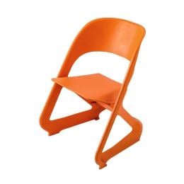 Set of 4 Dining Chairs Office Lounge Seat Plastic Leisure Orange
