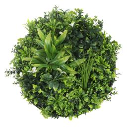 Flowering Artificial Green Wall Disc UV Resistant 50cm (Black Frame)