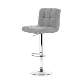 4x Fabric Bar Stools NOEL Kitchen Chairs Swivel Gas Lift Grey
