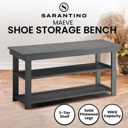 Sarantino Maeve Shoe Storage Bench - Grey
