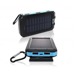 Maxxlee 10000mah Solar Power Bank Dual Usb Battery Charger Portable Blue