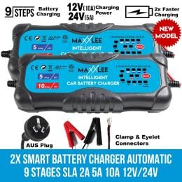 Maxxlee 2x Smart Battery Charger Automatic 9 Stages