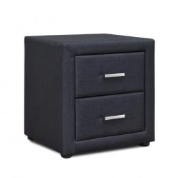 Moda Linen Look Bedside table - Charcoal