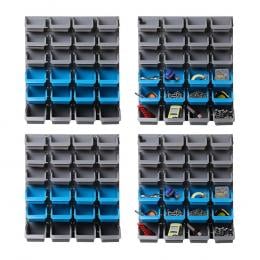 96 Storage Bin Rack Wall-Mounted Tool Parts Garage Shelving Organiser