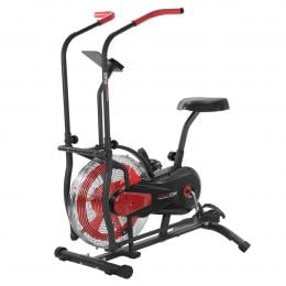 Powertrain Air Resistance Fan Exercise Bike for Cardio - Red