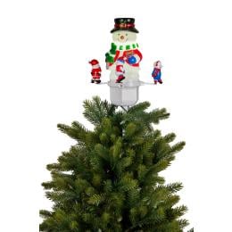 Christabelle Christmas Tree Topper Snowman w/ Projected Images Lights Snow & Music