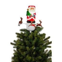 Christabelle Christmas Tree Topper Santa with Movement Images Lights Snow & Music