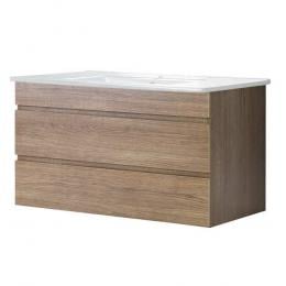 900mm Bathroom Vanity Cabinet Basin Unit Sink Wall Mounted Oak White