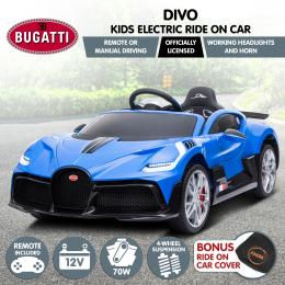 Authorised Bugatti Divo Kids Electric Ride On Car - Blue