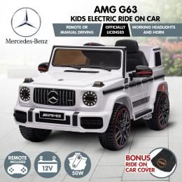 Mercedes Benz AMG G63 Licensed Electric Kids Car Remote Control - White
