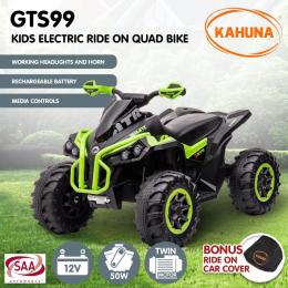 Kahuna GTS99 Kids Toy Electric Ride On Quad Bike Toy ATV 50W - Green