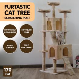 Furtastic 170cm Cat Tree Scratching Post - Beige