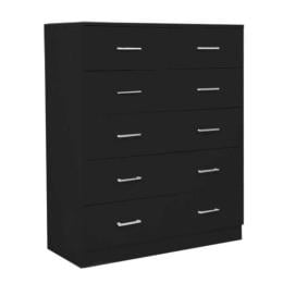 Sarantino Tallboy Dresser 6 Chest Of Drawers Cab 85 x 39.5 x 105 in Black