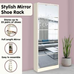 Sarantino 24 Pairs Shoe Cabinet Rack Storage Cupboard Organiser 5 Level Drawers