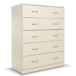 Sarantino Tallboy Dresser 6 Chest Of Drawers Cabinet 85 x 39.5 x 105cm in White