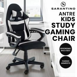 Sarantino Antre Kids Study Gaming Chair Seat in Black and White