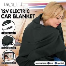 Laura Hill Heated Electric Car Blanket 150x110cm 12V - Black