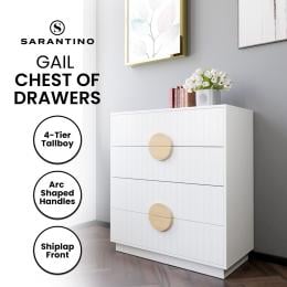 Sarantino Gail Chest of Drawers Tallboy Dresser in White