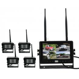 Digital Wireless 7In Quad Monitor Splitscreen Ccd Reversing 4x Camera
