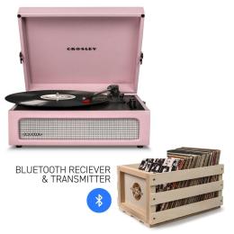 Voyager Amethyst - Bluetooth Portable Turntable & Record Storage Crate
