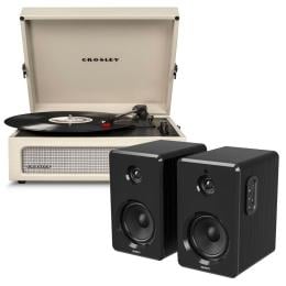 Crosley Voyager Bluetooth Turntable Dune Majority D40 Speakers Black
