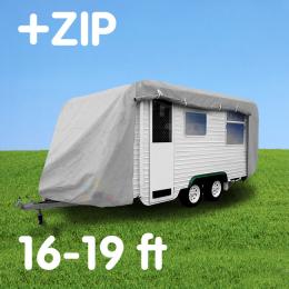 Caravan cover with zip: 16-19 ft