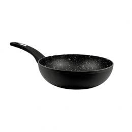 Marburg forged wok 24x7.0cm xylan non stick coating with white dot