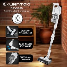 Kleenmaid Cordless Stick Vacuum Cleaner with Split Wand - CSV3865