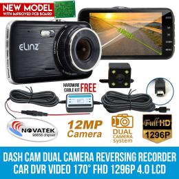 Elinz Dash Cam Dual Camera Reversing Recorder Car Dvr Video