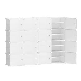 Shoe Cabinet Box White Storage 16 Cube Portable Organiser Stand