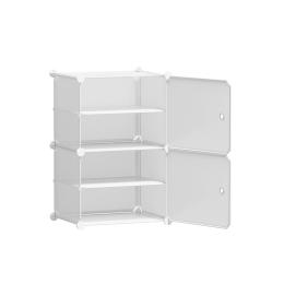 Shoe Cabinet Shoe Box White Storage 2 Cube Portable Organiser Stand