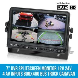 Elinz 7in Dvr Splitscreen Monitor 12v 24v 4 Av Inputs 800x480