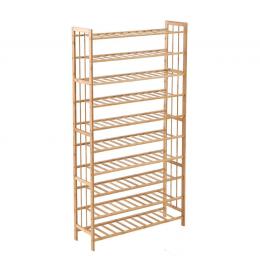 10 Tiers 80cm Wide Bamboo Shoe Rack Storage Wooden  Shelf Stand