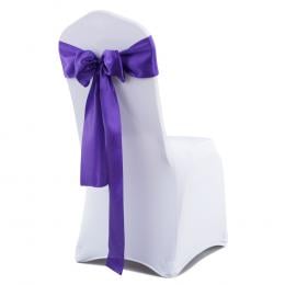 20 Pcs Wedding Party Event Home Decoration Satin Chair Sashes Eggplant